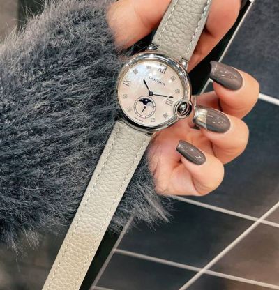 Ballon Bleu De Cartier Fashion Quartz 36*9MM Mother of Pearl Women Watch